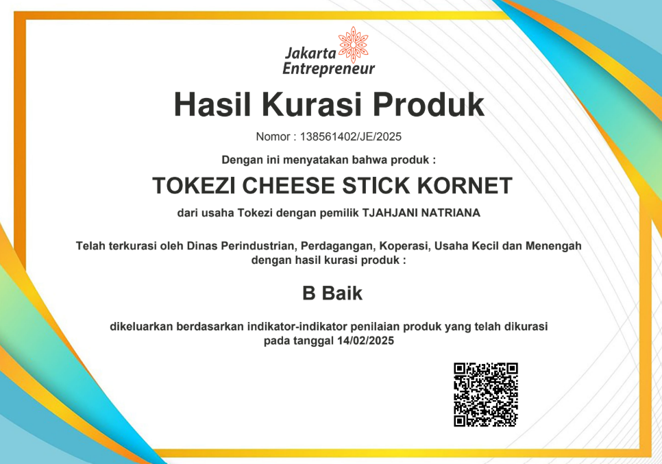 Sertifikat Jakarta enterpreneur